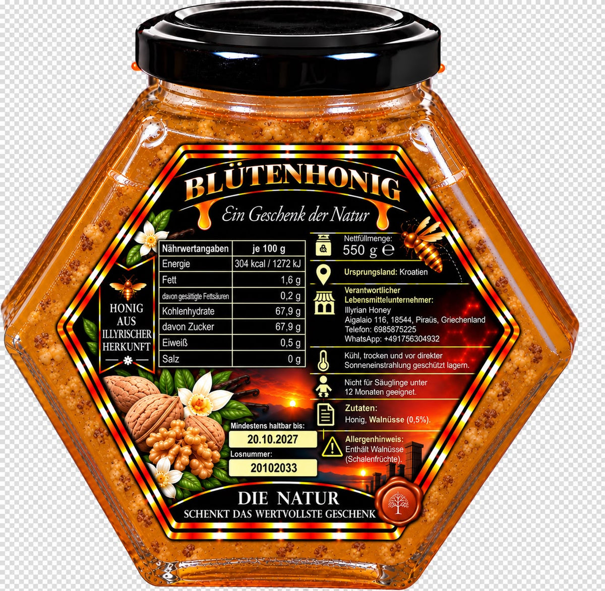 Walnut Honey Flavour with Real Walnuts