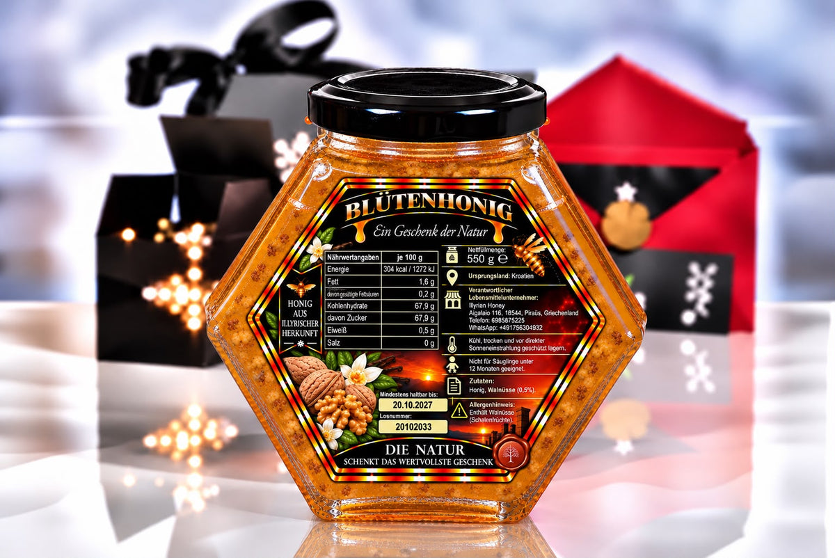 Walnut Honey Flavour with Real Walnuts - Gift Box