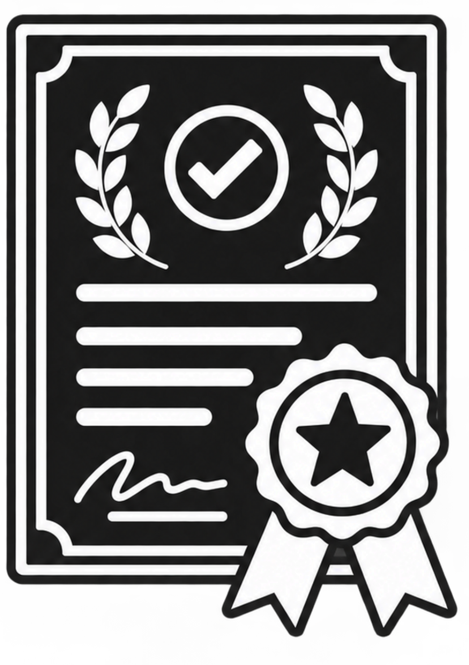Black and white vector icon of a certificate for Illyrian Honey